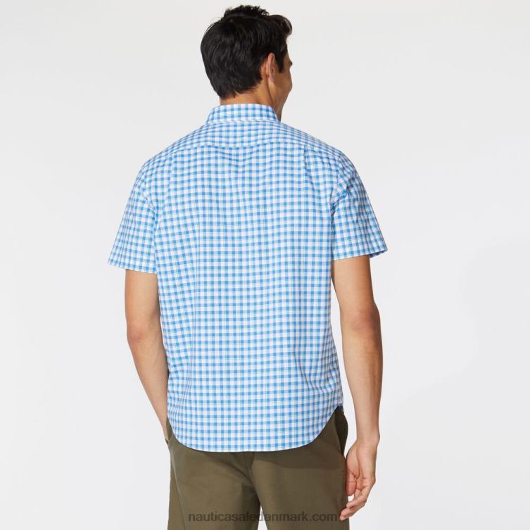 stor og høj plaid kortærmet skjorte klar himmelblå Nautica PZ4T162 Mænd