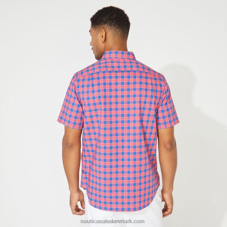 stor og høj plaid kortærmet skjorte persisk rød Nautica PZ4T215 Mænd