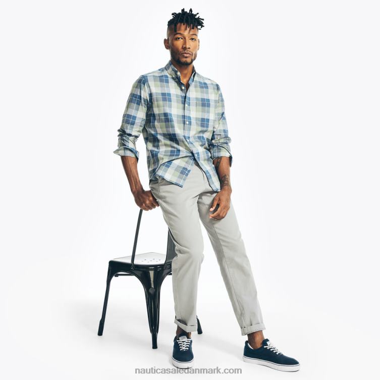 stor og høj plaid poplinskjorte jade skovlyng Nautica PZ4T634 Mænd