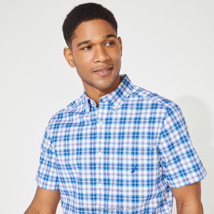 stor og høj plaidskjorte med klassisk pasform klar himmelblå Nautica PZ4T716 Mænd
