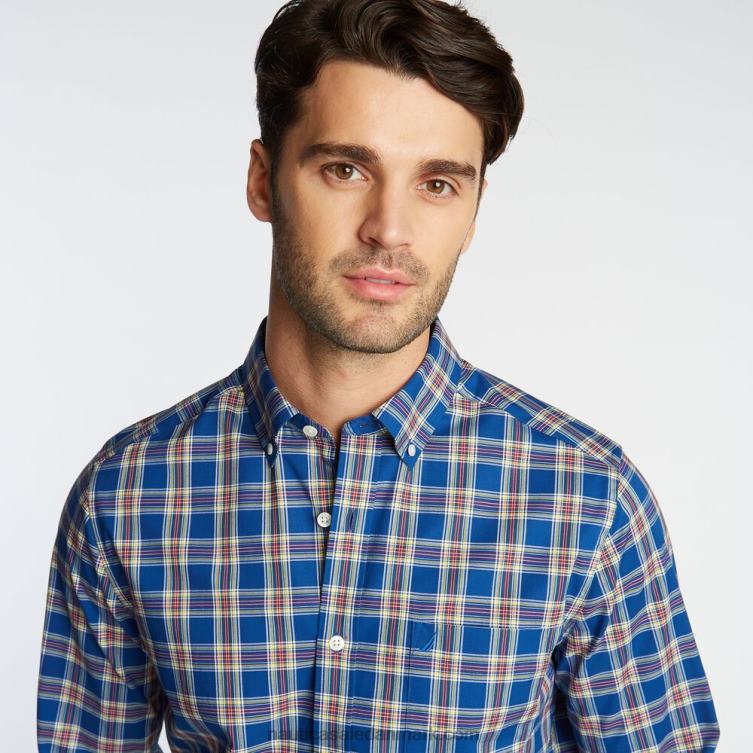 stor og høj rynkefri skjorte i garnfarvet plaid limoges Nautica PZ4T593 Mænd