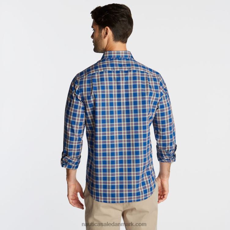 stor og høj rynkefri skjorte i garnfarvet plaid limoges Nautica PZ4T593 Mænd