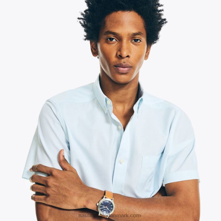 stor og høj solid oxford skjorte havtåge Nautica PZ4T518 Mænd