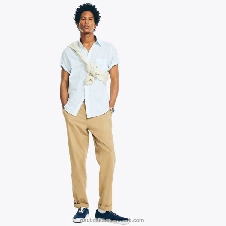 stor og høj solid oxford skjorte havtåge Nautica PZ4T518 Mænd