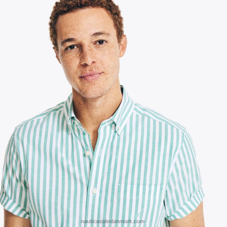 stribet kortærmet oxford skjorte mørk dild Nautica PZ4T403 Mænd