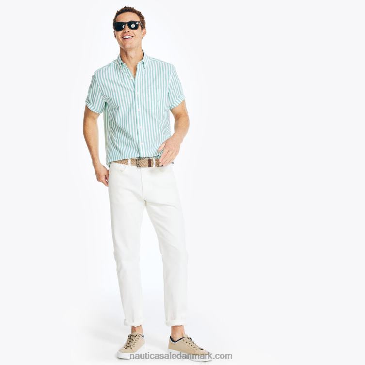 stribet kortærmet oxford skjorte mørk dild Nautica PZ4T403 Mænd