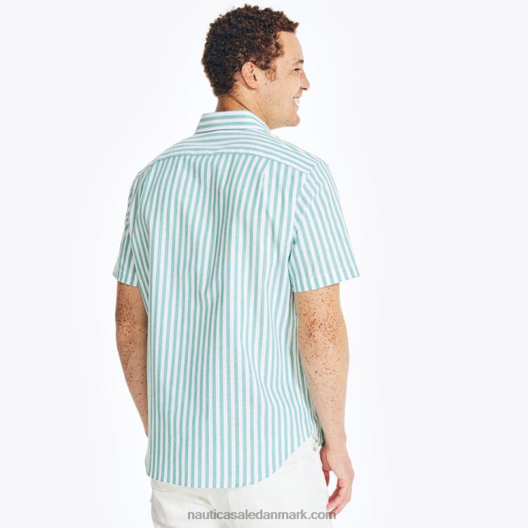 stribet kortærmet oxford skjorte mørk dild Nautica PZ4T403 Mænd