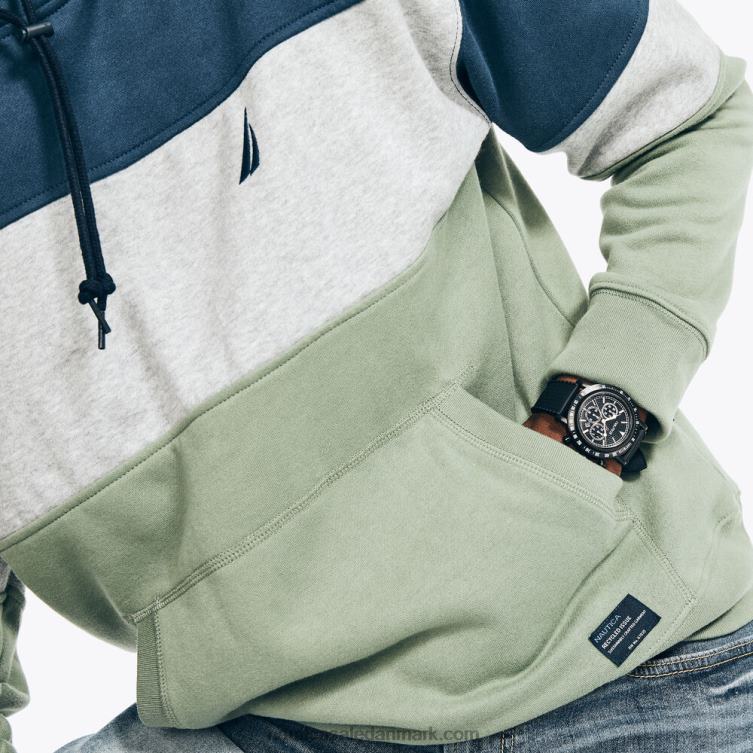 bæredygtigt udformet colorblock hættetrøje lapis blå Nautica PZ4T365 Mænd