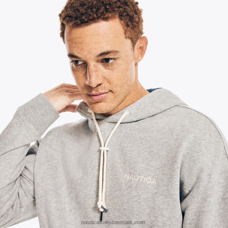 bæredygtigt udformet fleece hættetrøje grå lyng Nautica PZ4T535 Mænd