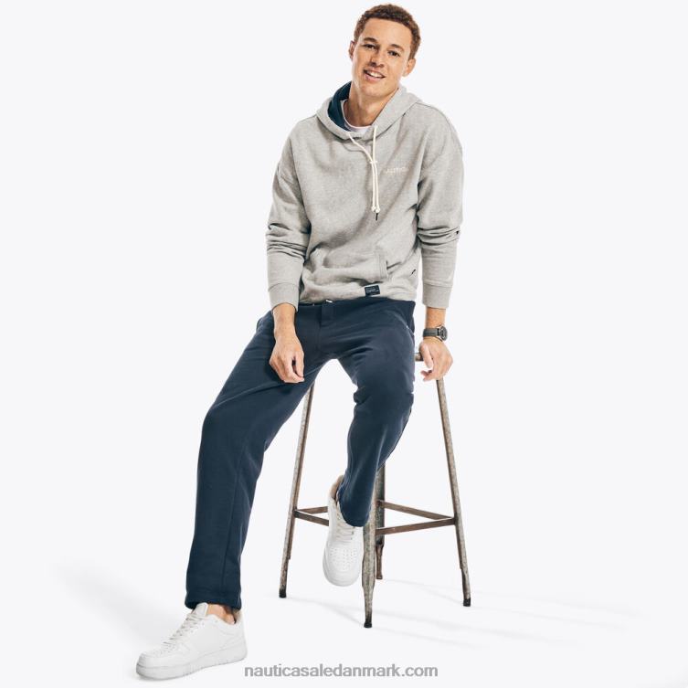 bæredygtigt udformet fleece hættetrøje grå lyng Nautica PZ4T535 Mænd