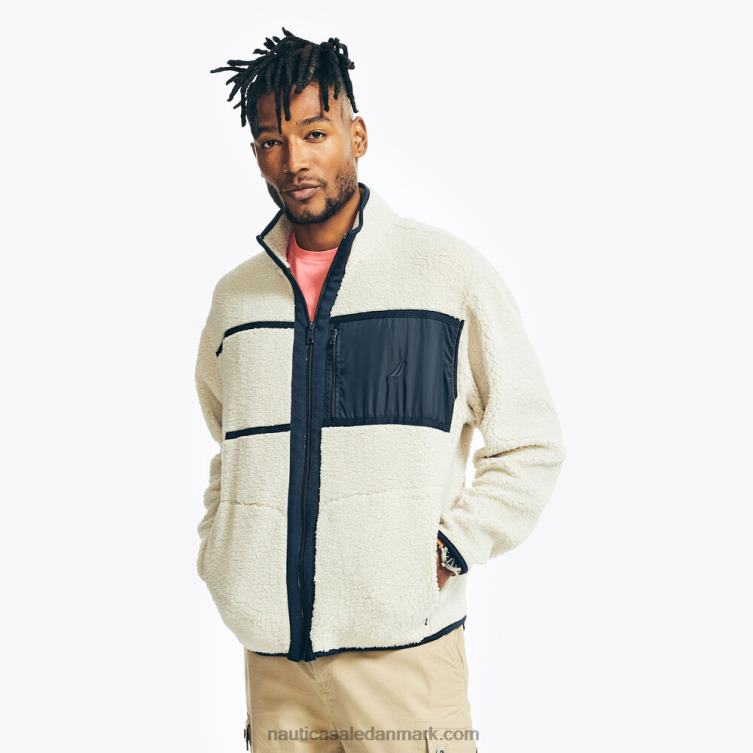 bæredygtigt udformet imiteret shearling sweatshirt med fuld lynlås nautica sten Nautica PZ4T198 Mænd