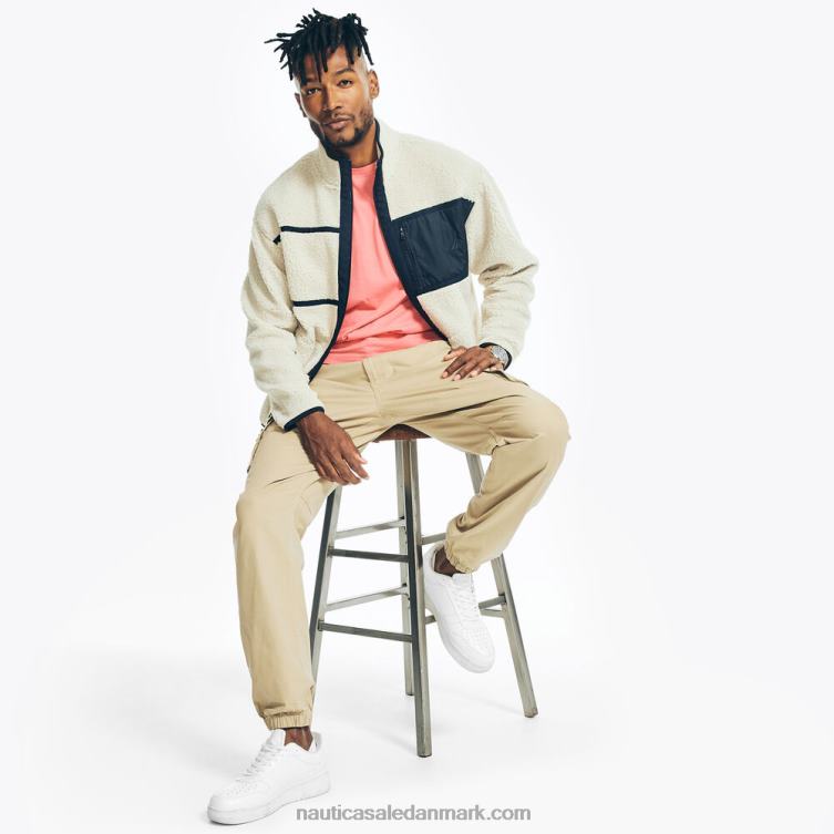 bæredygtigt udformet imiteret shearling sweatshirt med fuld lynlås nautica sten Nautica PZ4T198 Mænd