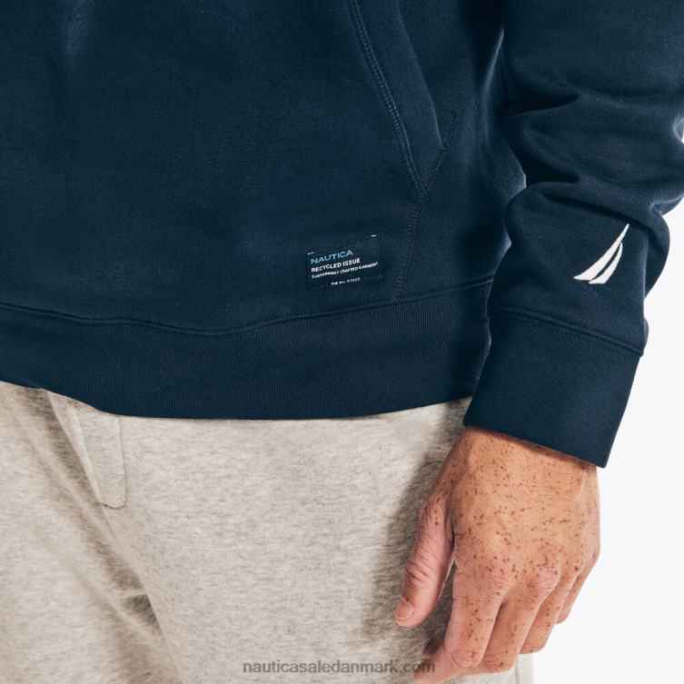 bæredygtigt udformet logo fleece hættetrøje flåde Nautica PZ4T205 Mænd