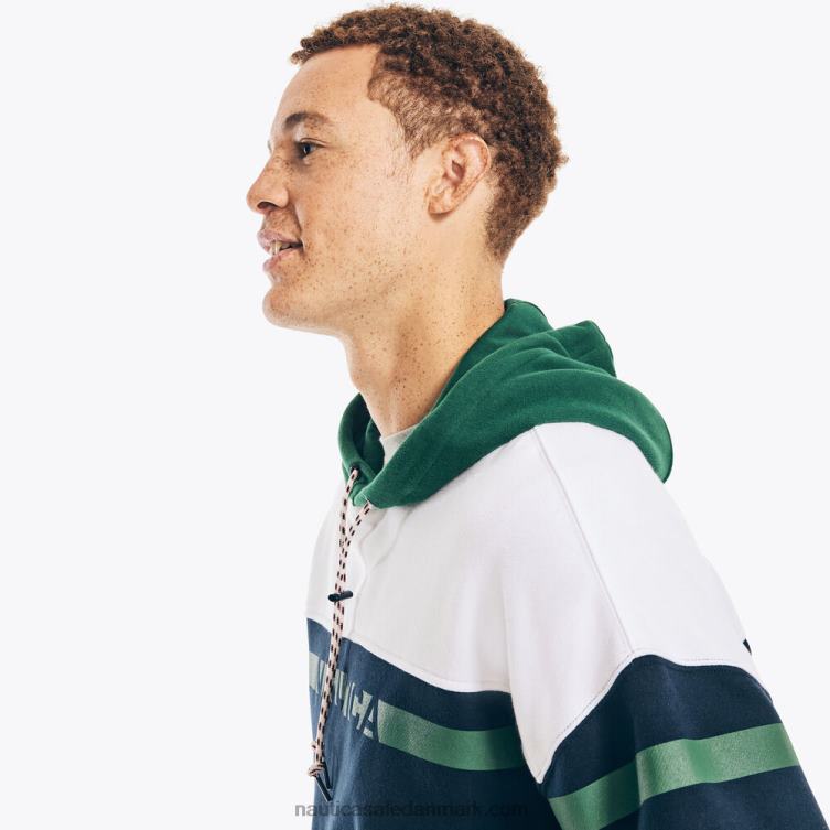 bæredygtigt udformet logo fleece hættetrøje flåde Nautica PZ4T205 Mænd