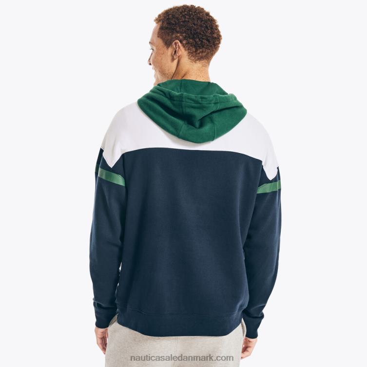 bæredygtigt udformet logo fleece hættetrøje flåde Nautica PZ4T205 Mænd