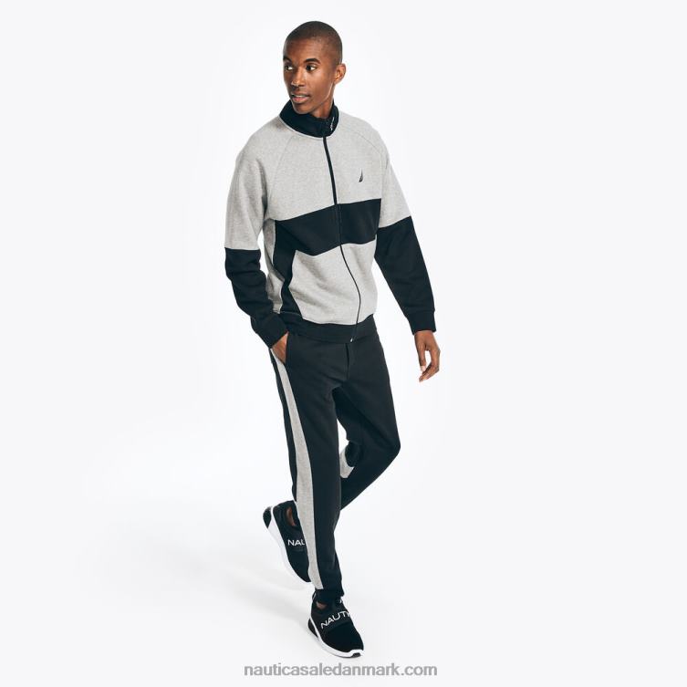 bæredygtigt udformet sidestribet colorblock jogger ægte sort Nautica PZ4T426 Mænd