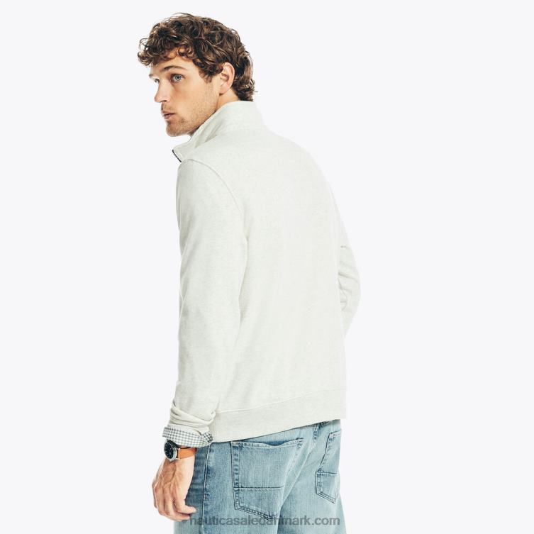 fleece sweatshirt med kvart lynlås havregryn lyng Nautica PZ4T449 Mænd