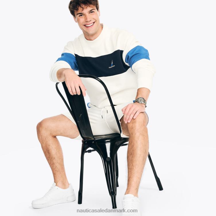 fleece sweatshirt med rund hals sejl hvidt Nautica PZ4T152 Mænd