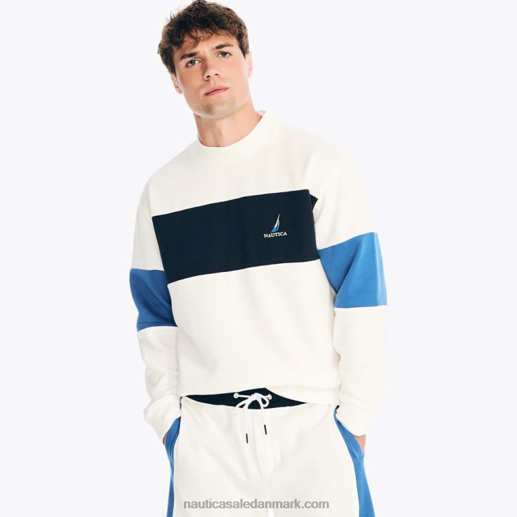 fleece sweatshirt med rund hals sejl hvidt Nautica PZ4T152 Mænd