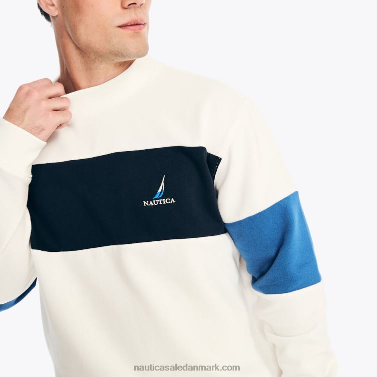 fleece sweatshirt med rund hals sejl hvidt Nautica PZ4T152 Mænd