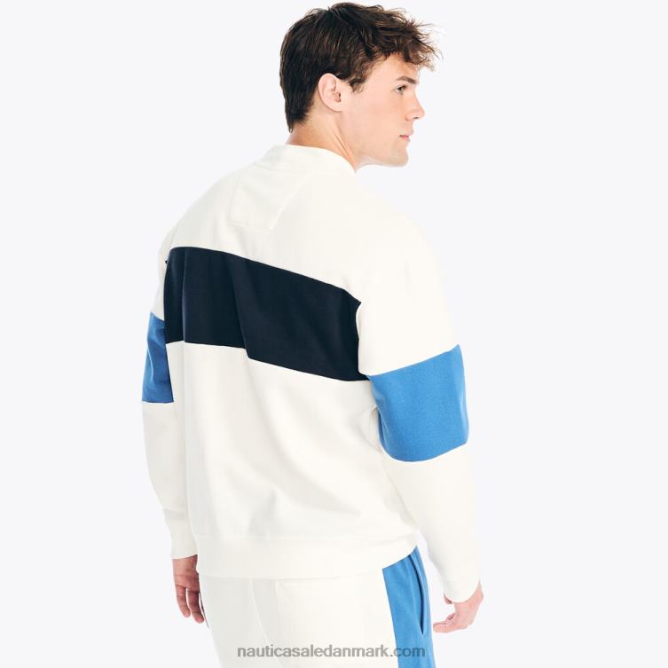 fleece sweatshirt med rund hals sejl hvidt Nautica PZ4T152 Mænd
