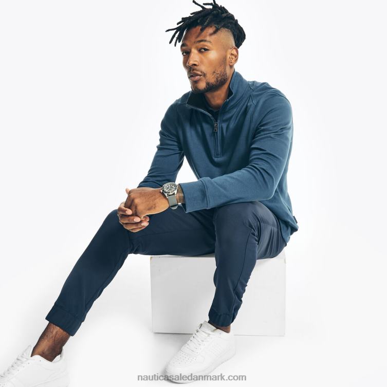 navtech sweatshirt med halv lynlås lapis blå Nautica PZ4T81 Mænd