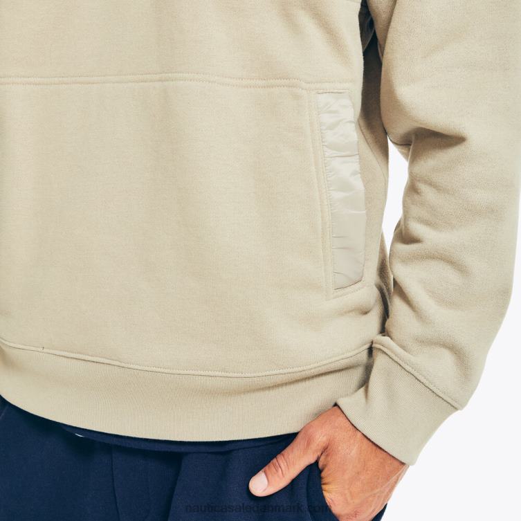 quiltet mixed media fleece pullover sejl hvidt Nautica PZ4T275 Mænd