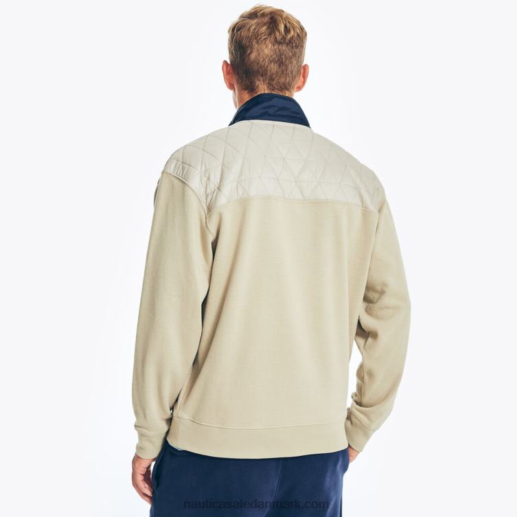 quiltet mixed media fleece pullover sejl hvidt Nautica PZ4T275 Mænd