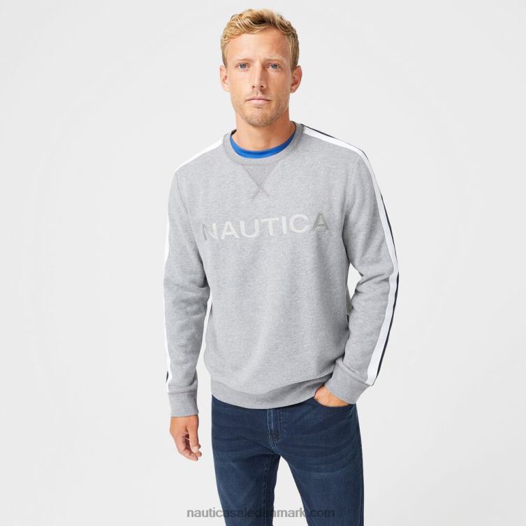stor & høj logo fleece sweatshirt stengrå lyng Nautica PZ4T613 Mænd