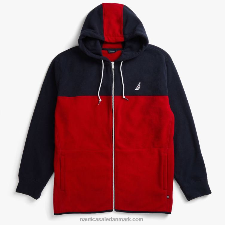 stor og høj colorblock nautex hættetrøje med fuld lynlås flåde Nautica PZ4T722 Mænd