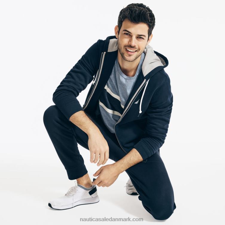 stor og høj hættetrøje med fuld lynlås flåde Nautica PZ4T647 Mænd