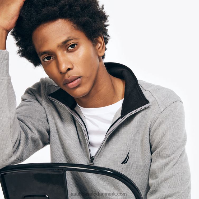 sweatshirt med kvart lynlås stengrå lyng Nautica PZ4T99 Mænd