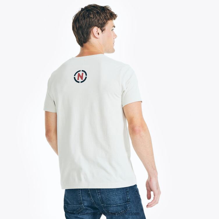 bæredygtigt fremstillede jeans co. flag grafisk t-shirt havregryn lyng Nautica PZ4T433 Mænd