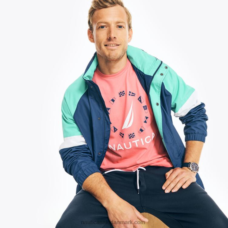 bæredygtigt udformet flag grafisk t-shirt tebær Nautica PZ4T700 Mænd