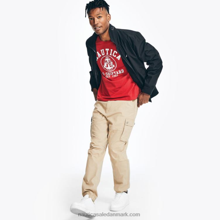 bæredygtigt udformet grafisk langærmet t-shirt nautica rød Nautica PZ4T153 Mænd