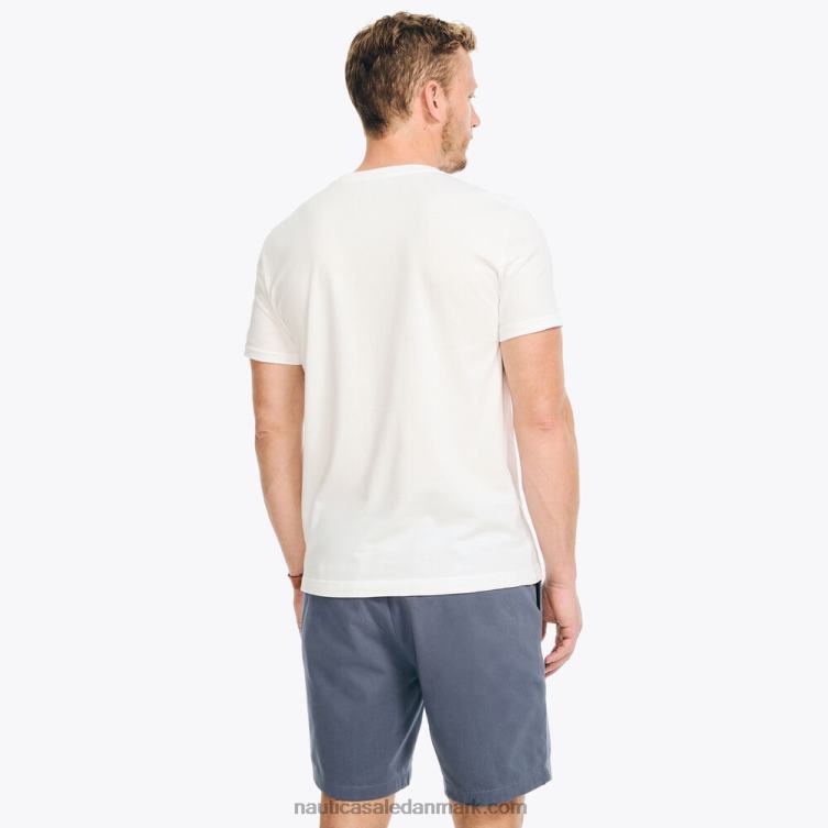 bæredygtigt udformet grafisk t-shirt for sejlerhold lyse hvid Nautica PZ4T314 Mænd