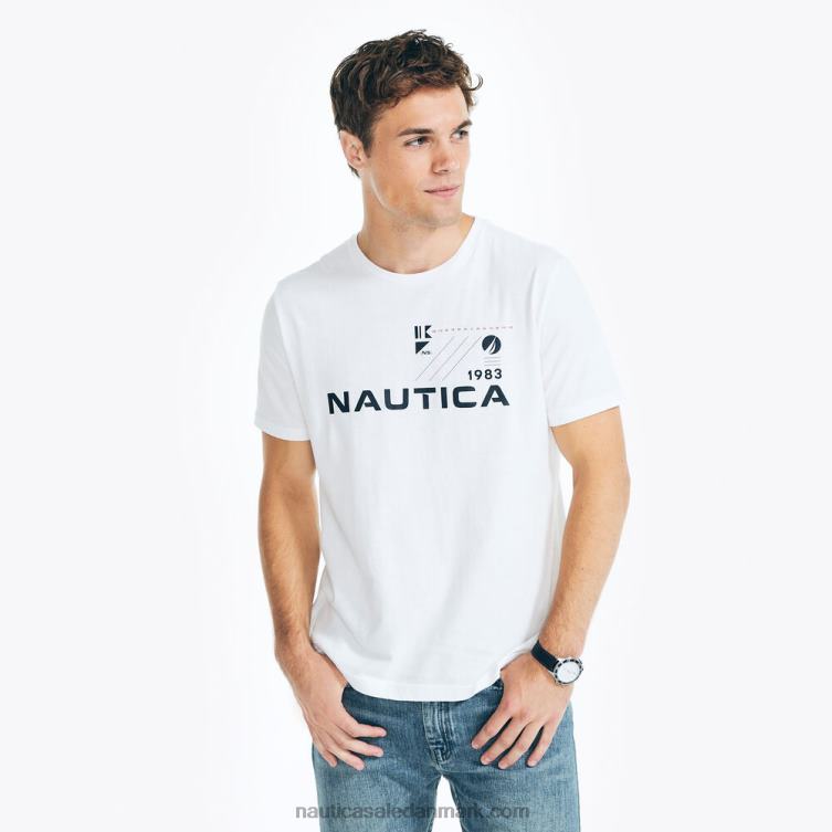 bæredygtigt udformet grafisk t-shirt fra 1983 lyse hvid Nautica PZ4T64 Mænd