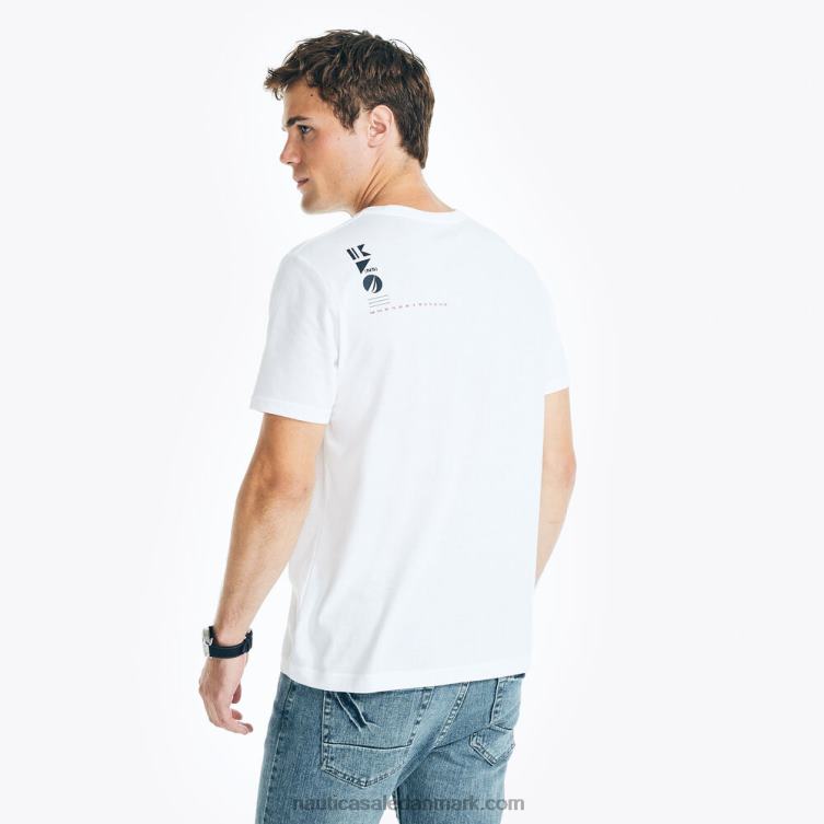 bæredygtigt udformet grafisk t-shirt fra 1983 lyse hvid Nautica PZ4T64 Mænd