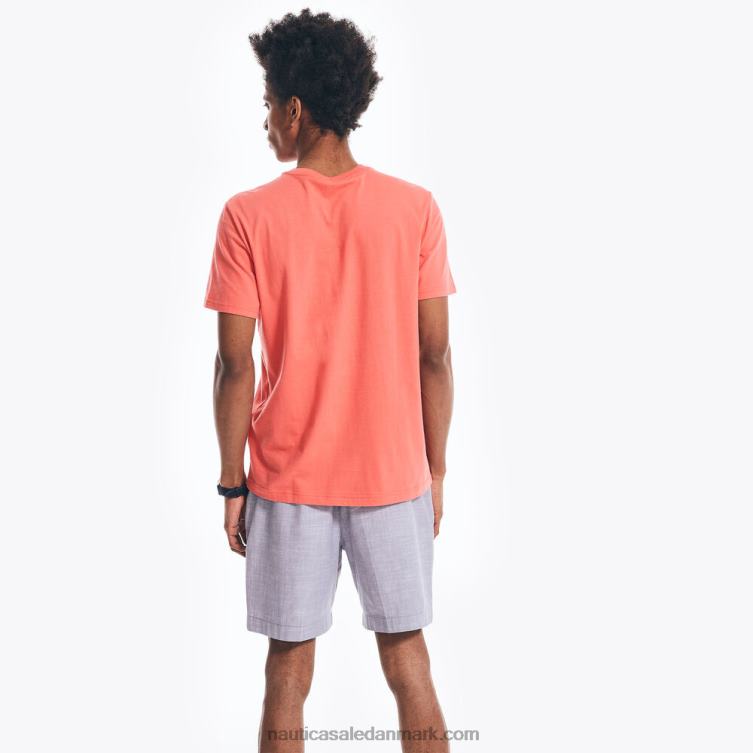 bæredygtigt udformet grafisk t-shirt fra Naval Institute herlighed rød Nautica PZ4T631 Mænd