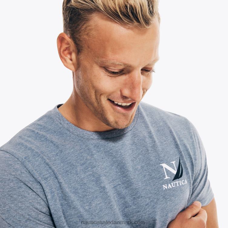 bæredygtigt udformet grafisk t-shirt til sejlerafdelingen anker blå lyng Nautica PZ4T387 Mænd