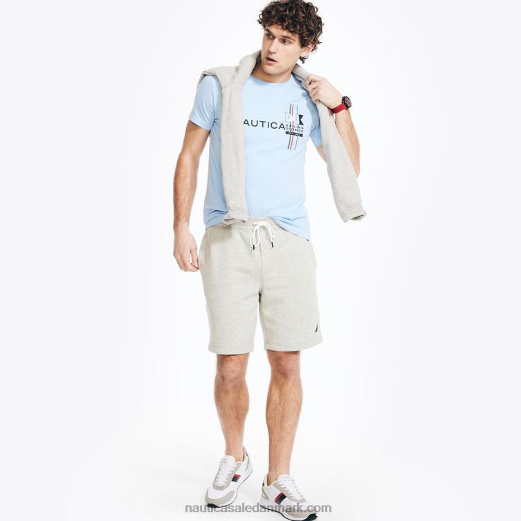 bæredygtigt udformet grafisk t-shirt til sejlerafdelingen azurblå Nautica PZ4T193 Mænd