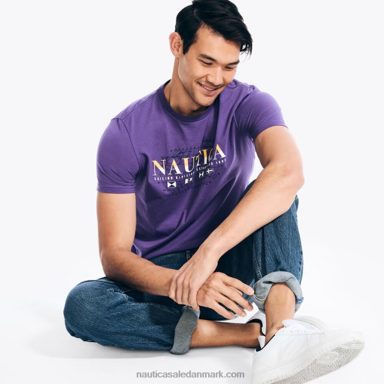 bæredygtigt udformet grafisk t-shirt til sejlerafdelingen guldfinke Nautica PZ4T96 Mænd