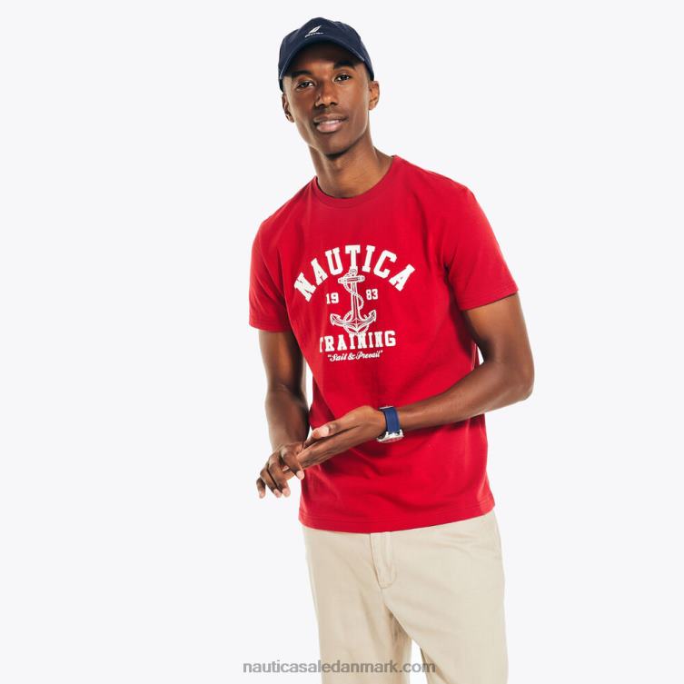 bæredygtigt udformet grafisk trænings-t-shirt nautica rød Nautica PZ4T482 Mænd