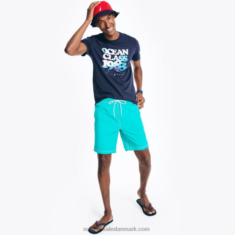 bæredygtigt udformet havklasse grafisk t-shirt flåde Nautica PZ4T385 Mænd