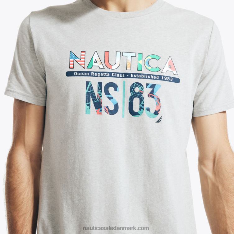 bæredygtigt udformet havregatta grafisk t-shirt grå lyng Nautica PZ4T102 Mænd