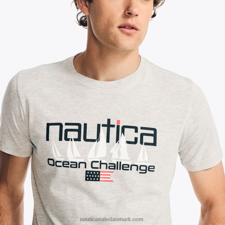 bæredygtigt udformet havudfordring grafisk t-shirt grå lyng Nautica PZ4T416 Mænd