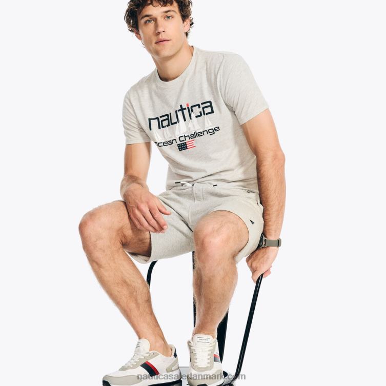 bæredygtigt udformet havudfordring grafisk t-shirt grå lyng Nautica PZ4T416 Mænd