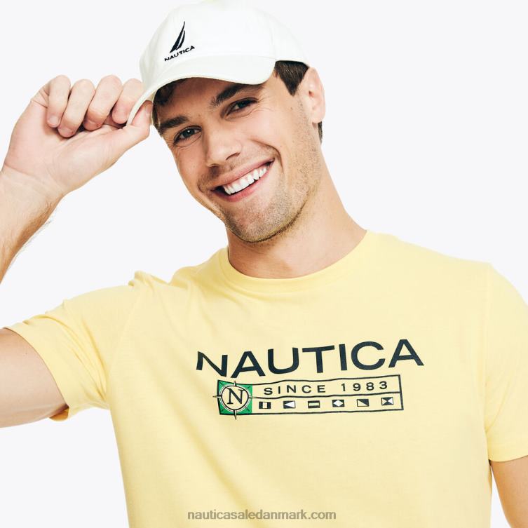bæredygtigt udformet logo grafisk t-shirt asp guld Nautica PZ4T523 Mænd