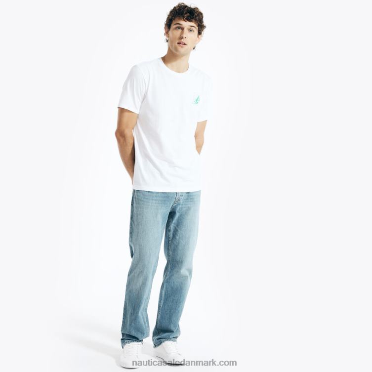 bæredygtigt udformet n83 grafisk t-shirt lyse hvid Nautica PZ4T434 Mænd