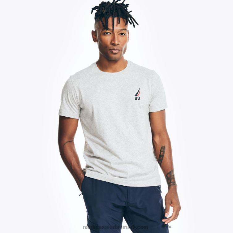 bæredygtigt udformet n-83 grafisk t-shirt grå lyng Nautica PZ4T532 Mænd